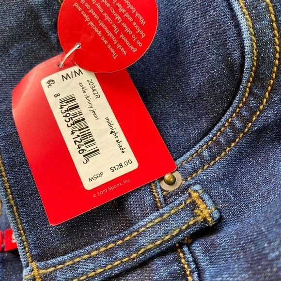 SPANX ankle skinny jeans in Midnight Shade sz M Jean-ish - Picture 7 of 7